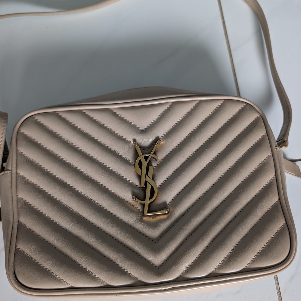 Yves Saint Laurent Taupe Quilted Crossbody Bag - Picture 13 of 16